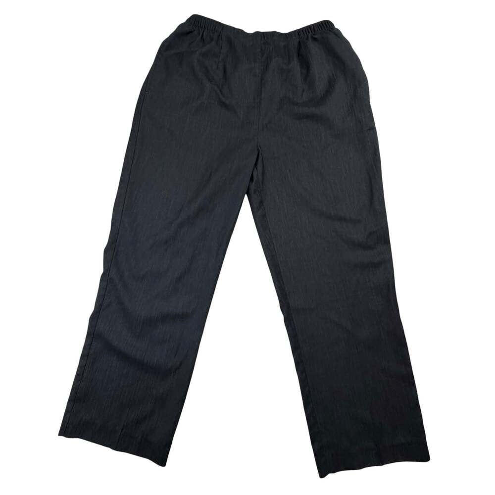 Draper's & Damon's Black Herringbone Textured Elastic Waist Pull-On Pants